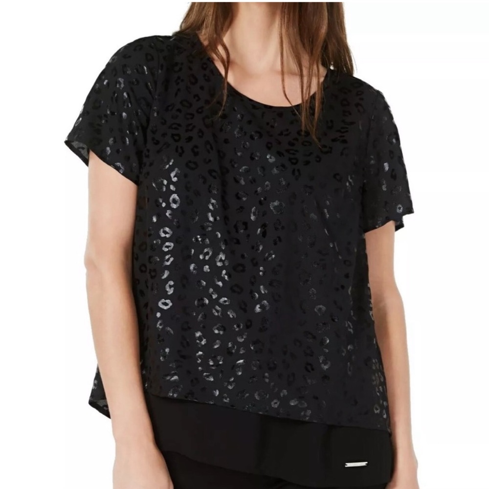 MICHAEL KORS Women's Black Leopard Split-back M